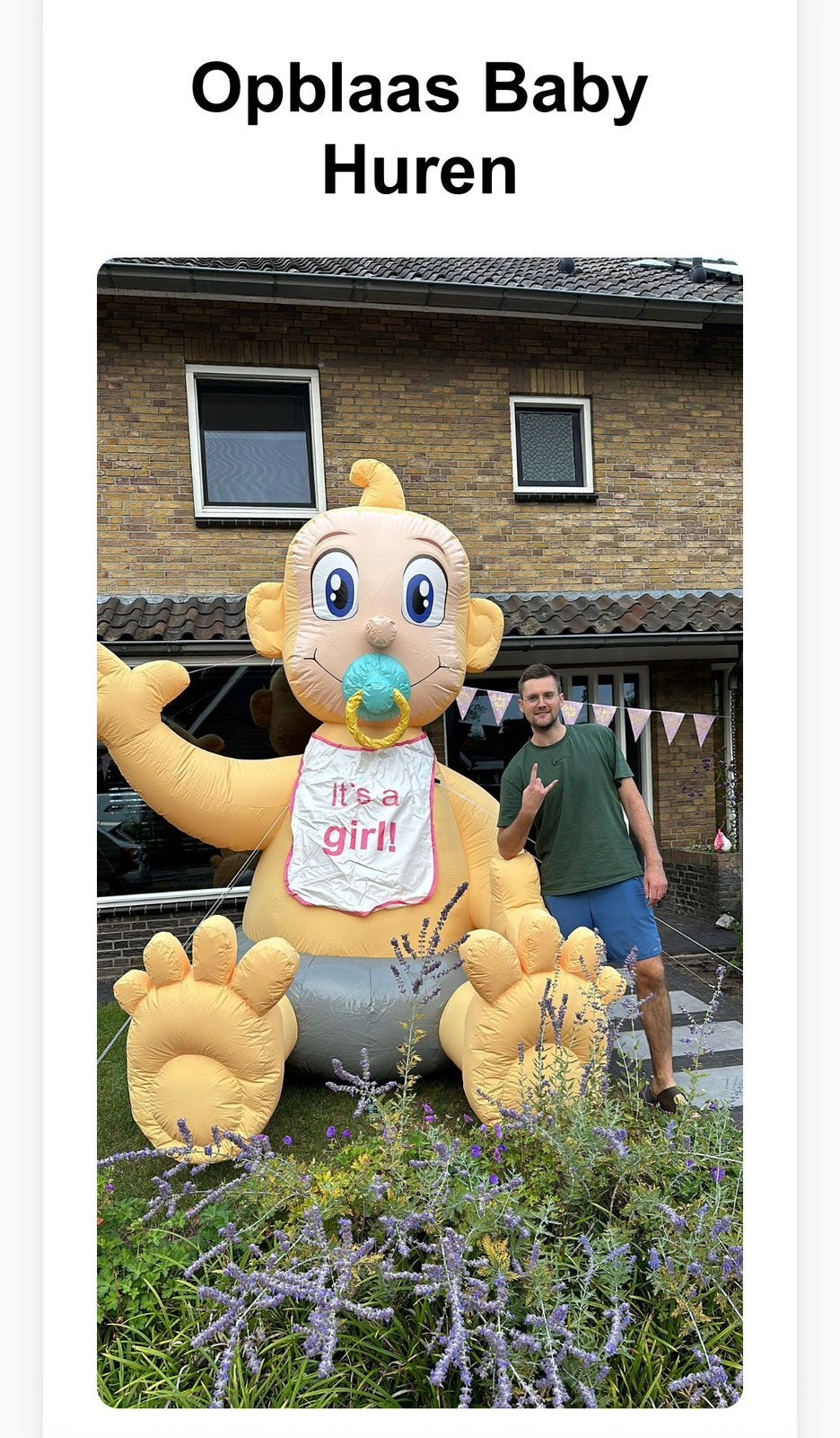 Opblaasbaby te huur, Ophalen, Zo goed als nieuw, Geboorte of Huwelijk