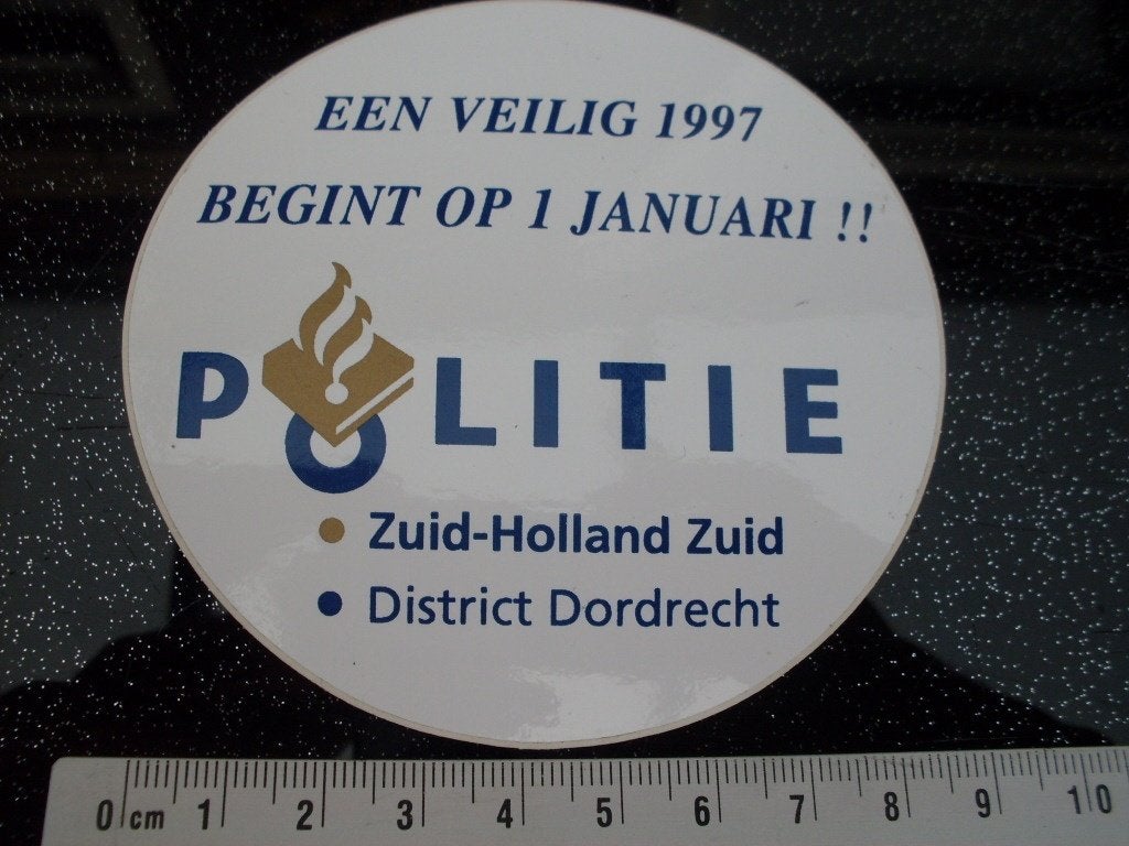 sticker politie zuid-holland zuid district dordrecht logo, Verzenden, Zo goed als nieuw, Bedrijf of Vereniging
