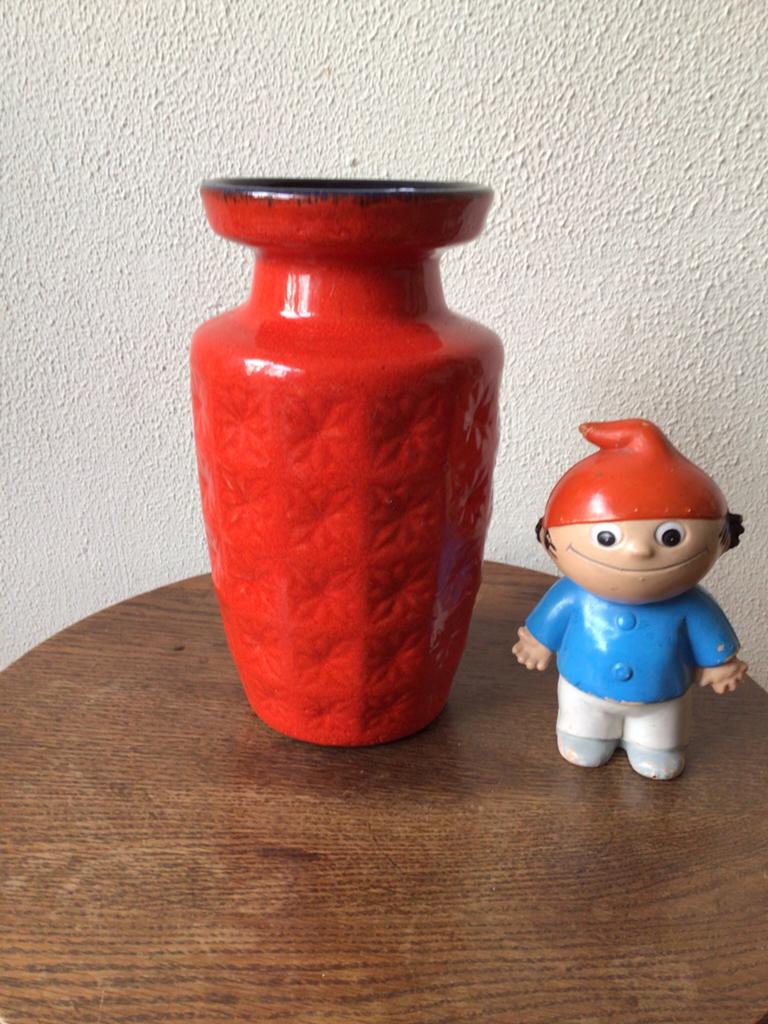 West Germany vaas, rood, prisma, Ophalen of Verzenden, Huis en Inrichting