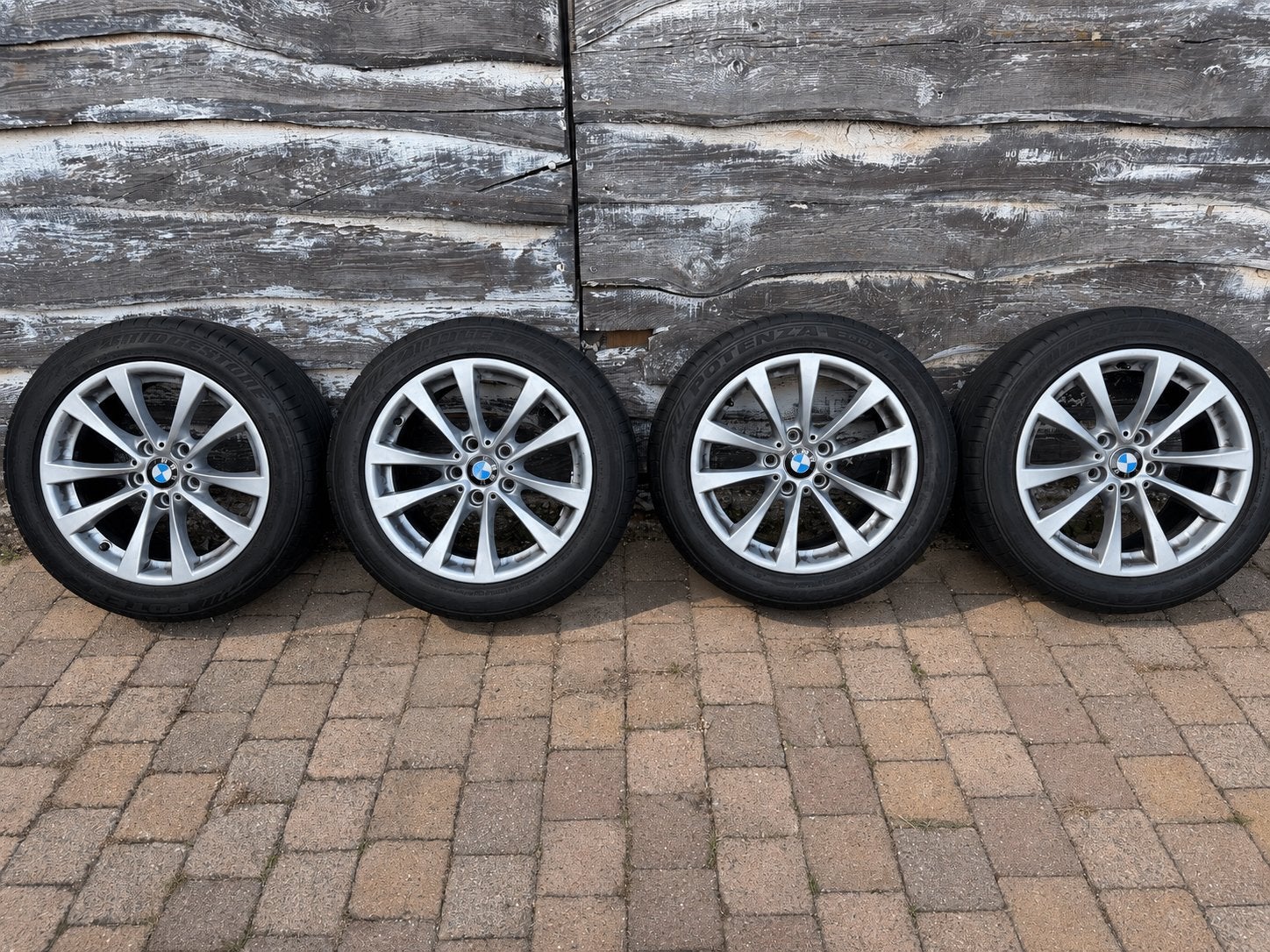 BMW Originele 17 inch velgen met Bridgestone F30/F3 5x120, Auto-onderdelen, Banden en Velgen, Ophalen, Gebruikt, Banden en Velgen