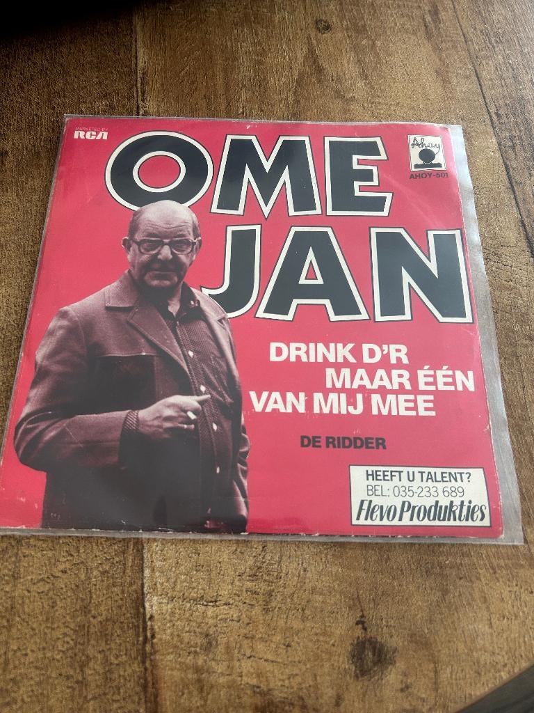 Ome Jan-Drink d;r maar een mee van mij, 7 inch, Single, Ophalen of Verzenden, Zo goed als nieuw