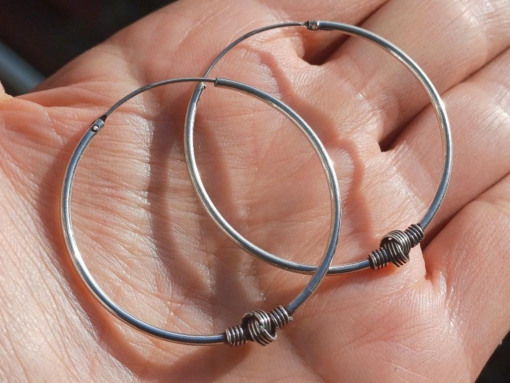 Vanoli 925 zilver creolen oorbellen Bali hoops 4,5 cm, Hangers, Vanoli, Amsterdam, Nieuw