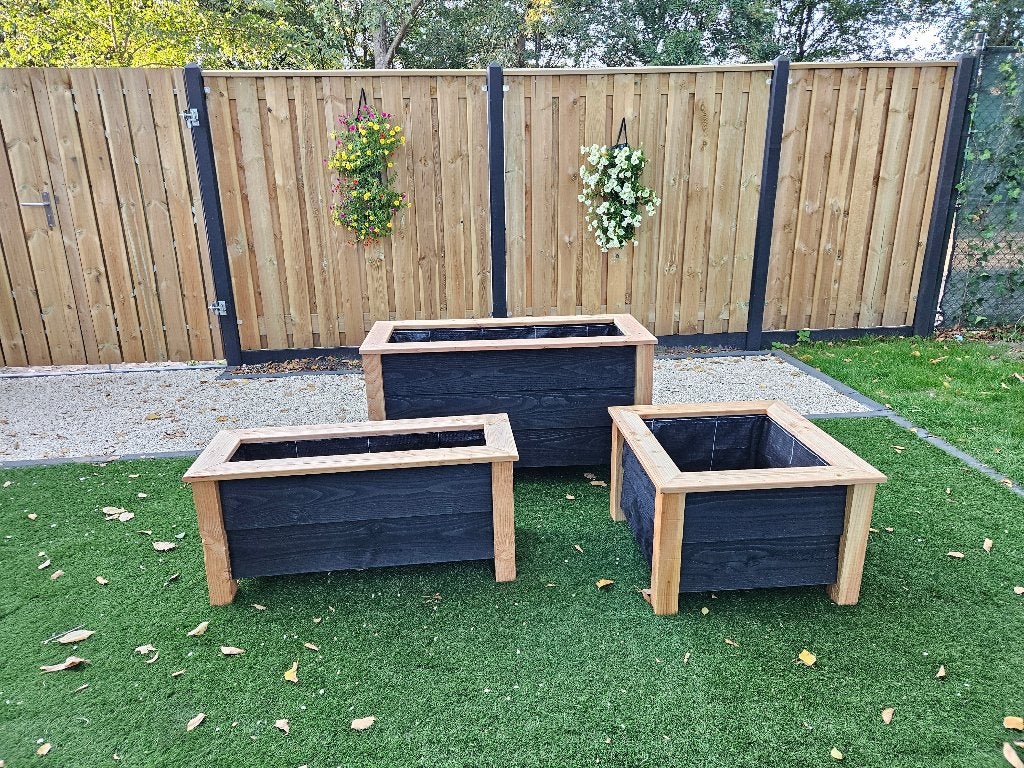 Plantenbak tuin & balkon 100x35x45cm – Douglas, gebeitst, Tuin en Terras, Ophalen, Nieuw, Balkon, 60 tot 100 cm