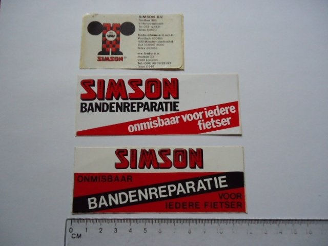 sticker oud Simson den bosch fiets racefiets retro vintage, Ophalen of Verzenden, Zo goed als nieuw, Bedrijf of Vereniging