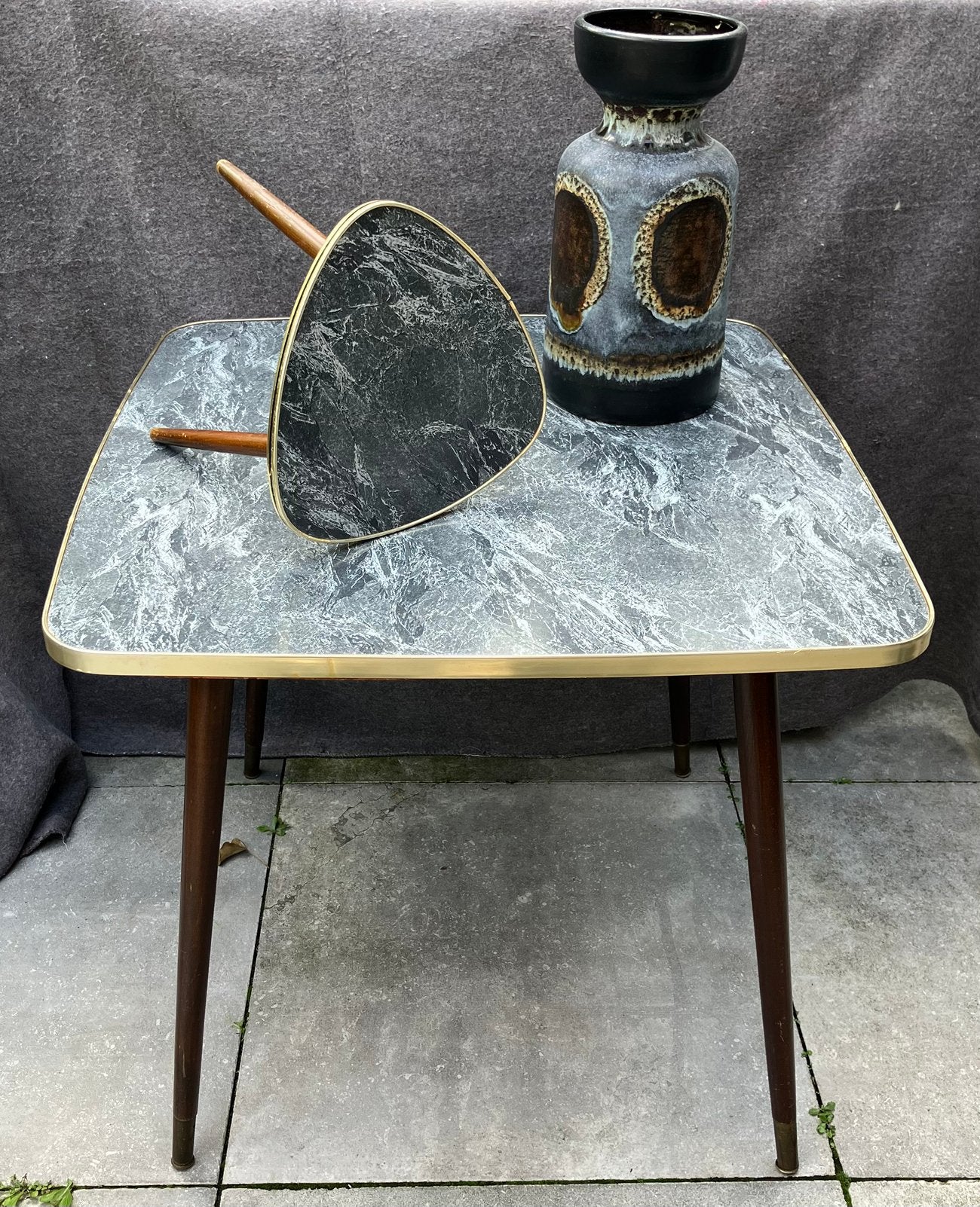 Mooie vintage ‘60/70 jaren salontafel/bijzettafel, Ophalen, 50 – 75, 50 tot 100 cm, Midcentury modern
