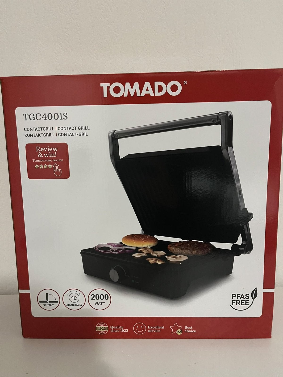 Tomado TGC4001S - XXL contactgrill - 30x24 cm, Ophalen of Verzenden, Nieuw