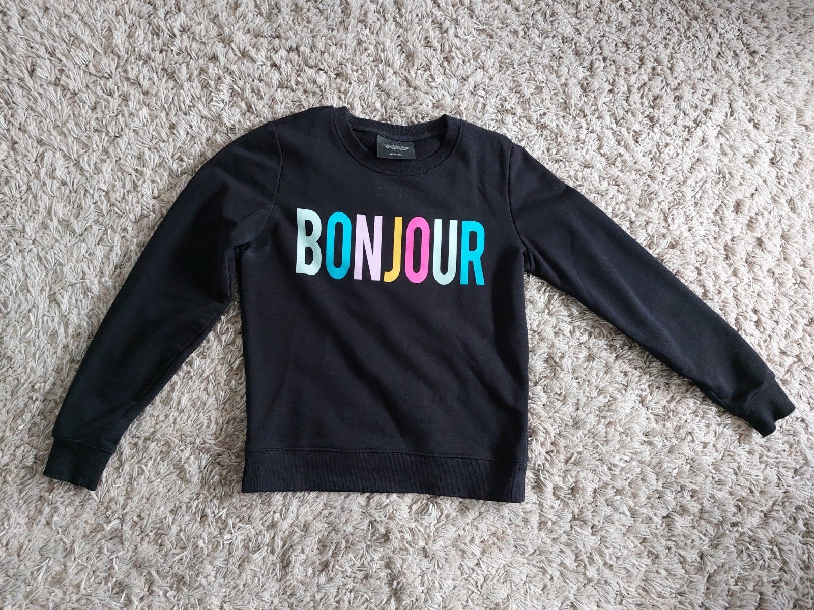 Mooie Colourful Rebel sweater "Bonjour" maat XS, Zwart, Colourful Rebel, Ophalen of Verzenden, Zo goed als nieuw