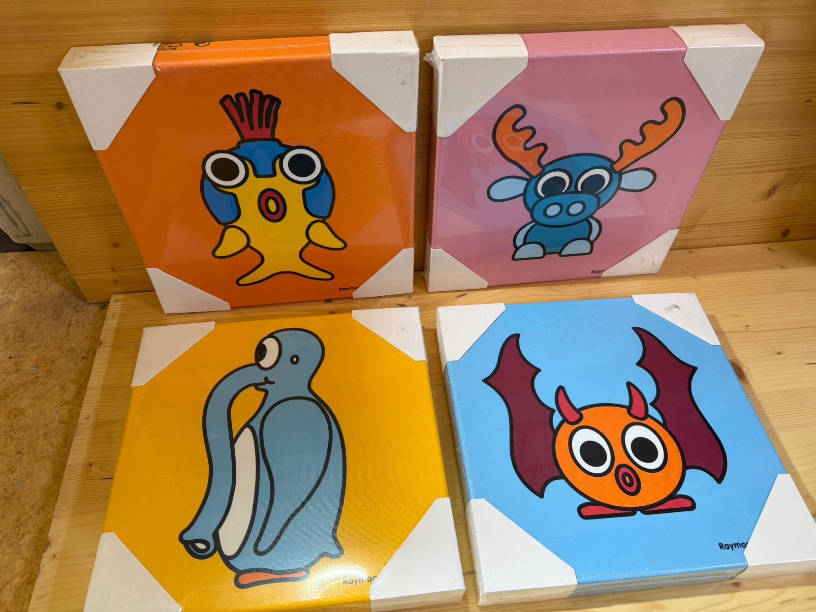 Set van 4 Pop-Art Canvas Panelen–Kleurrijke Dieren (NIEUW ), Huis en Inrichting, Ophalen of Verzenden, Nieuw, Minder dan 50 cm