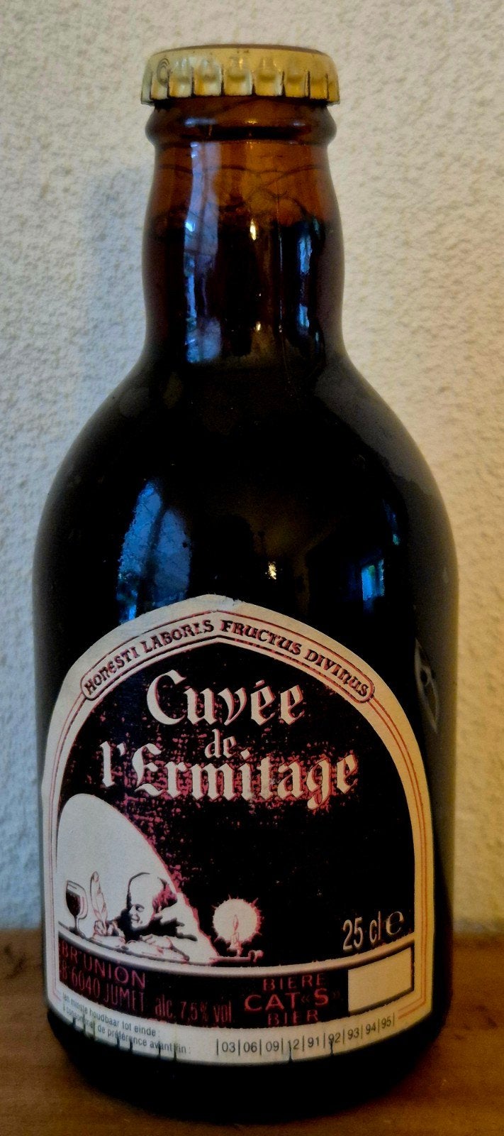 1991 fles Cuvee de LÈrmitage bier br. Union JUMET Belgie, Ophalen of Verzenden, Zo goed als nieuw, Flesje(s), Overige merken