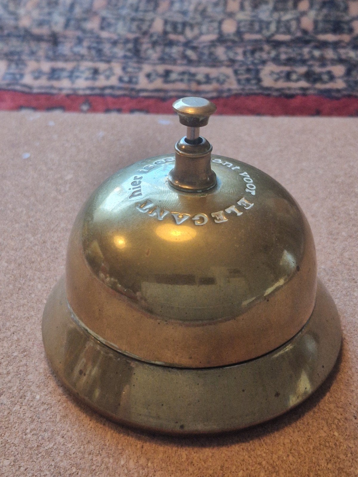 Vintage koperen messing hotelbel Baliebel  in goede staat, Antiek en Kunst, Ophalen of Verzenden