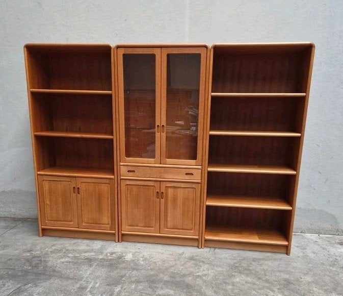 Vintage Teakhouten wallunit 3 delig Silkeborg / Dyrlund styl, Ophalen, Gebruikt, 200 cm of meer, Onbekend