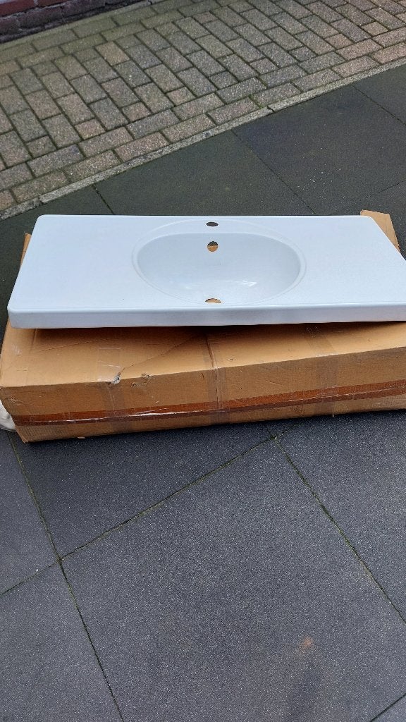 Wastafel wit 100x49cm, Ophalen, Zo goed als nieuw, Wastafel