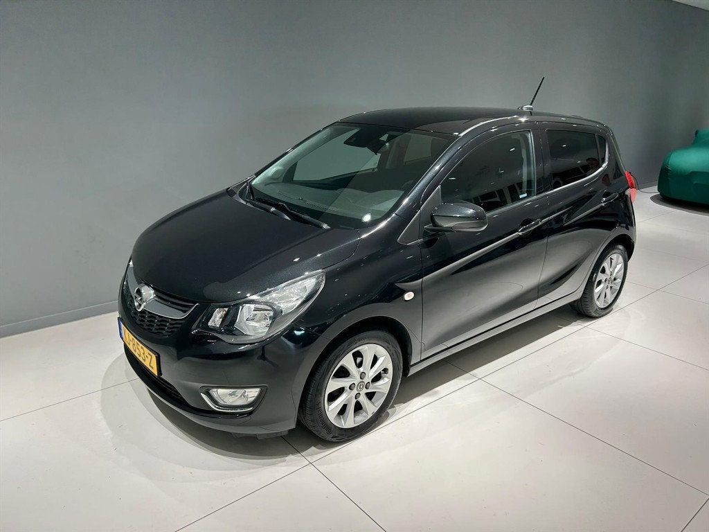 Opel Karl 1.0 ecoFLEX 75pk Cosmo Leer/ Clima/ Cruise/ LM, Auto's, Opel, Gebruikt, Leder en Stof, Zwart, Origineel Nederlands