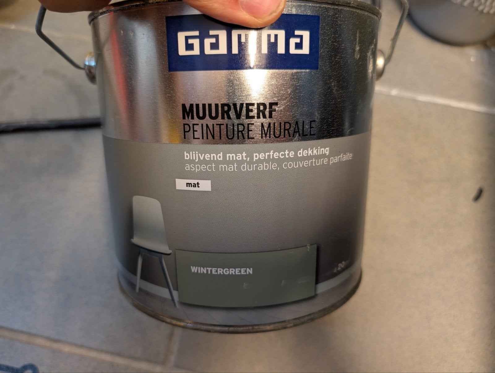 GAMMA Muurverf Mat Wintergreen, Ophalen of Verzenden, Gebruikt, Groen, Verf