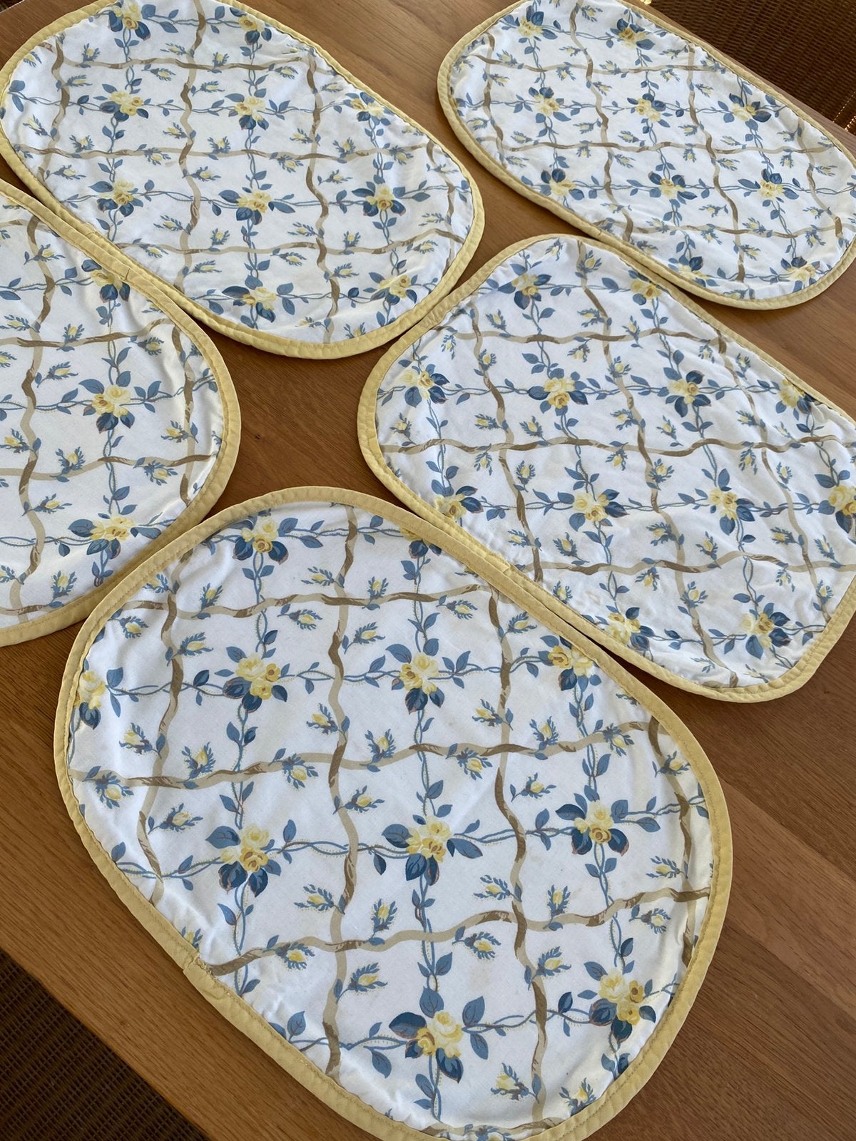 5 Vintage Laura Ashley stoffen placemats dubbelzijdig, 42x31, Gebruikt, Katoen, Handgemaakt, Ophalen of Verzenden