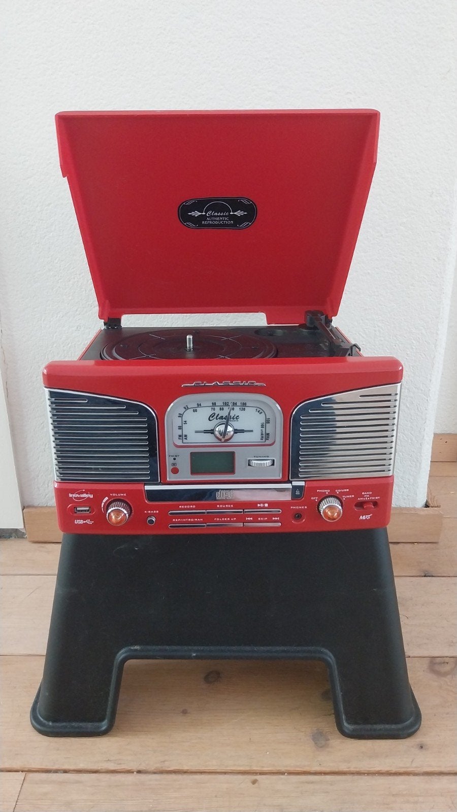 Retro Platenspeler Radio en USB, Overige merken, Ophalen of Verzenden, Zo goed als nieuw, USB-aansluiting