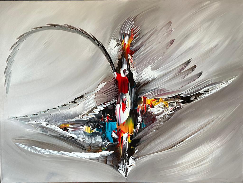 Gena G.- Abstract “Storm”- Handgeschilderd- Uniek- XXL, Ophalen of Verzenden