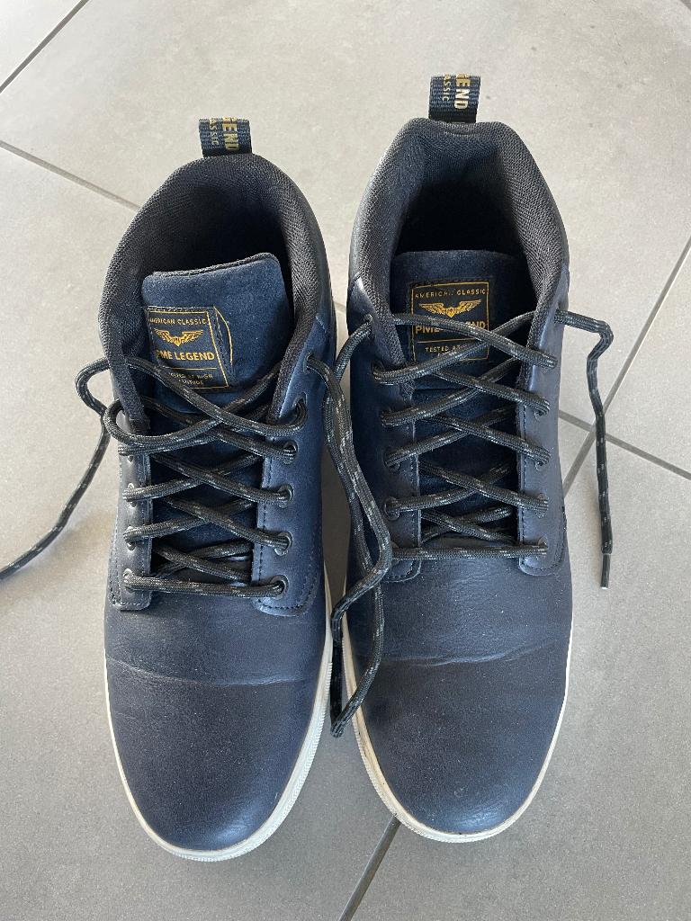 PME Legend Hoge Sneakers Donkerblauw Leer maat 43, Blauw, Ophalen of Verzenden, Pme Legend, Sneakers of Gympen