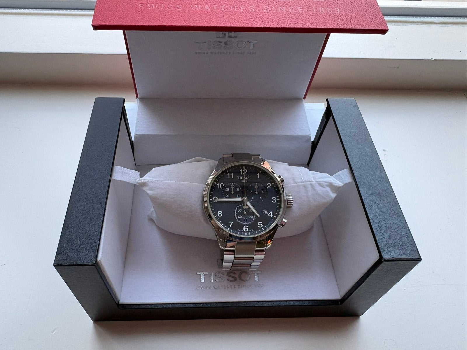 Tissot Chrono XL Classic, Sieraden, Tassen en Uiterlijk, Ophalen of Verzenden, Zo goed als nieuw, Staal, Overige merken