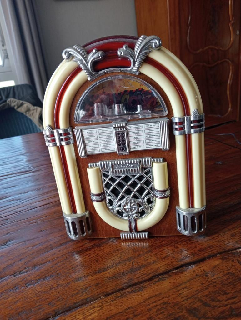 Mini Jukebox Decoratie - Vintage Stijl, Verzamelen, Automaten | Jukeboxen, Ophalen of Verzenden, Gebruikt, 1970 tot heden, Overige merken