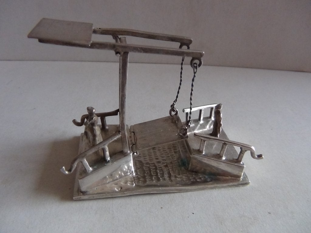 Antiek miniatuur zilver ophaalbrug zilveren miniaturen FK6, Verzenden, Zilver