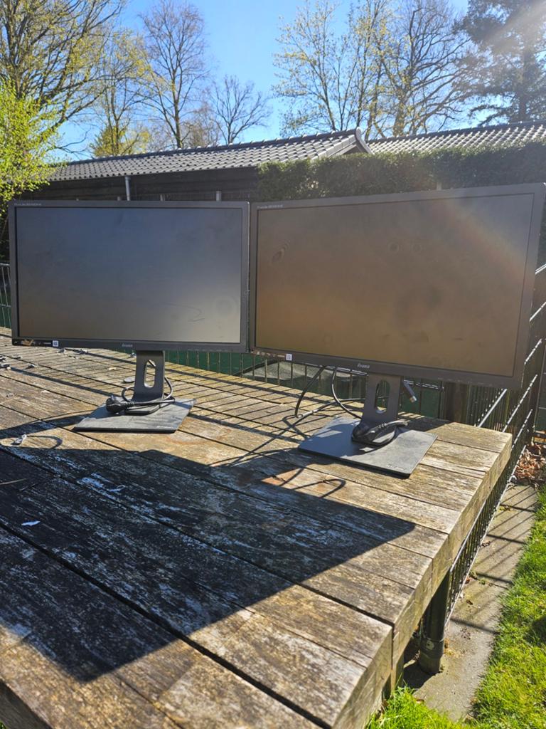 2x Iiyama ProLite B2483HS 24 inch Full HD monitoren, Computers en Software, Monitoren, Gebruikt, Iiyama, Full HD, Ophalen of Verzenden