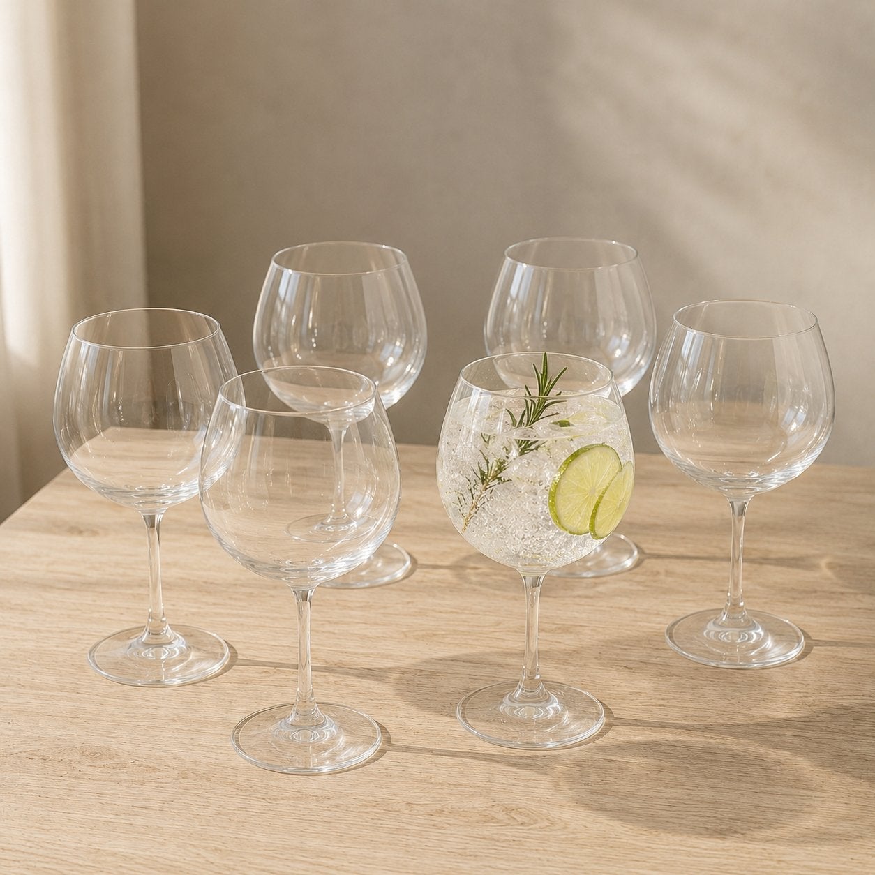 6x Gin tonic glazen, Ophalen, Glas of Glazen, Nieuw, Glas