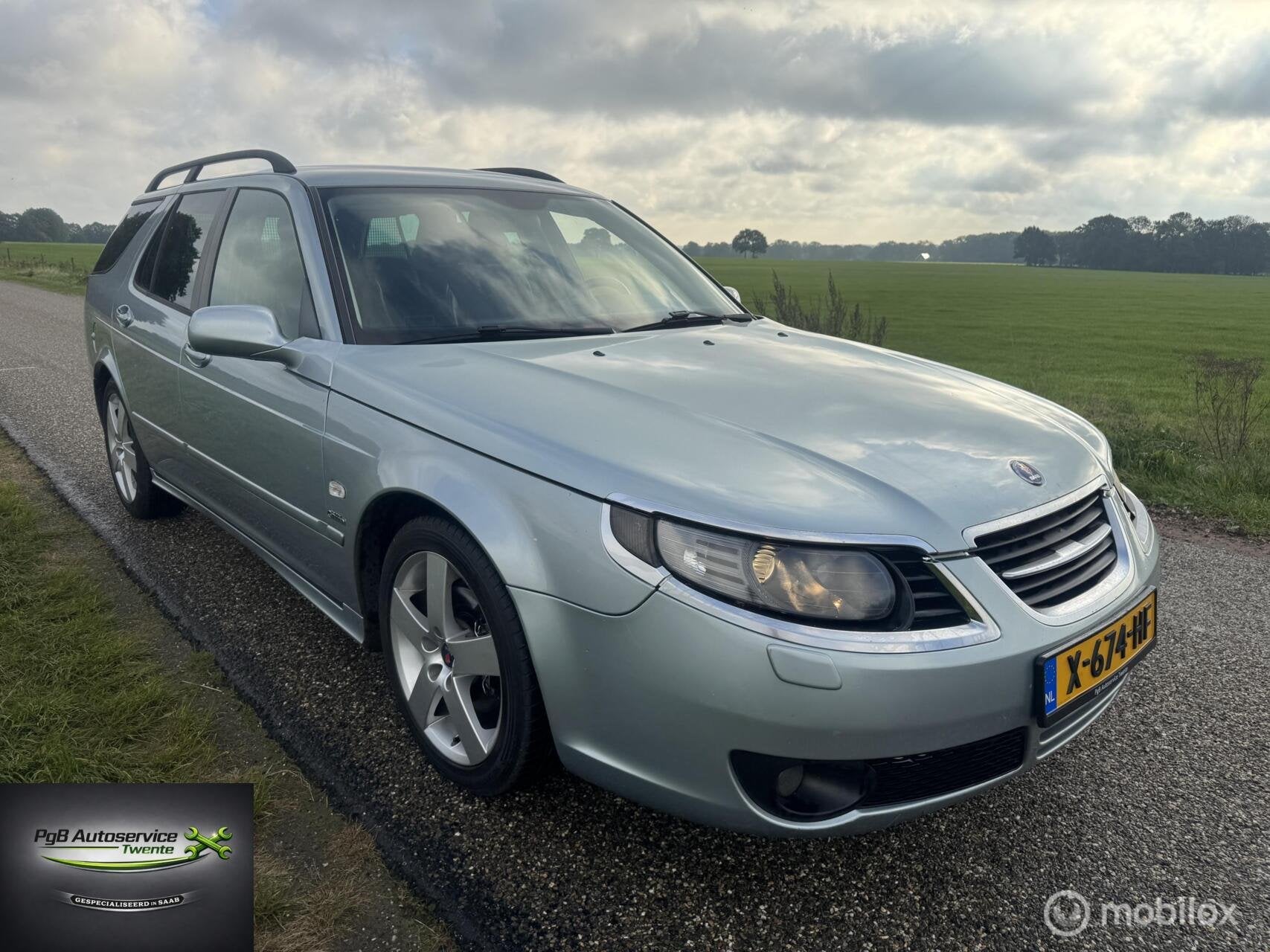Saab 9-5 Estate 2.0t Griffin aut 2009 keurig onderhouden, Auto's, Euro 5, 4 cilinders, 150 pk, Leder