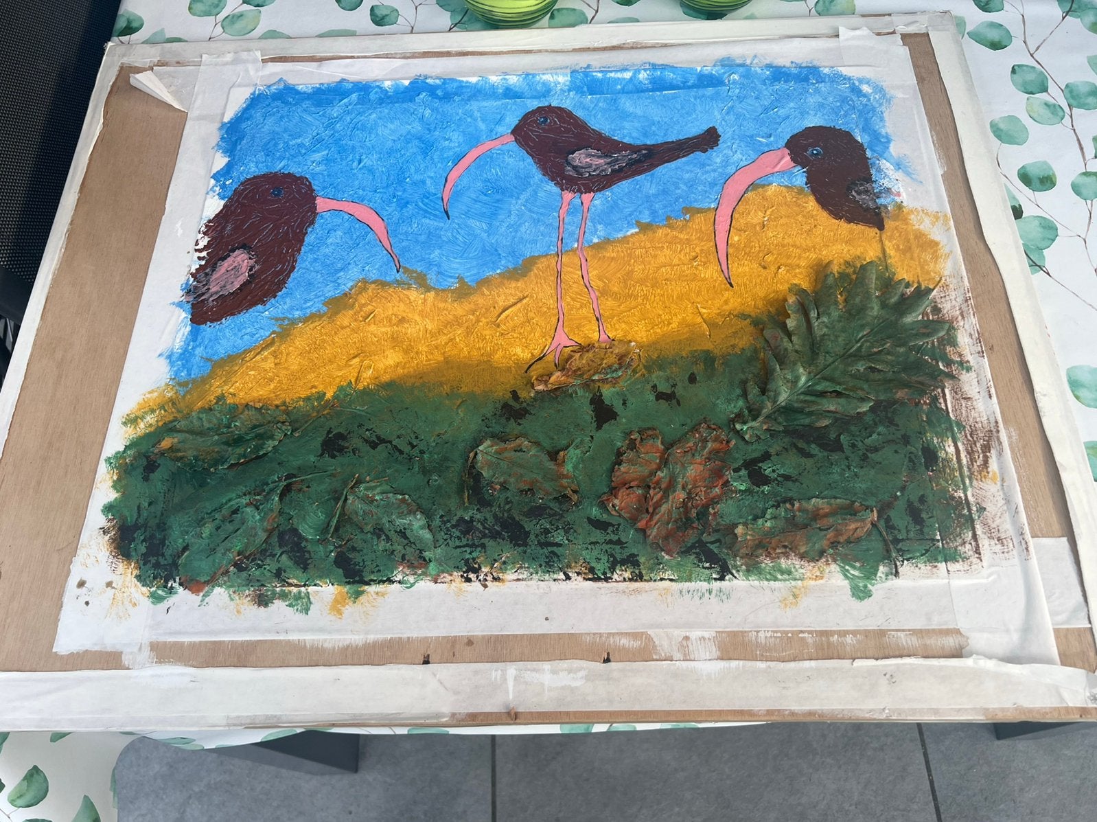 Schilderij ‘Vreemde vogels’, Ophalen