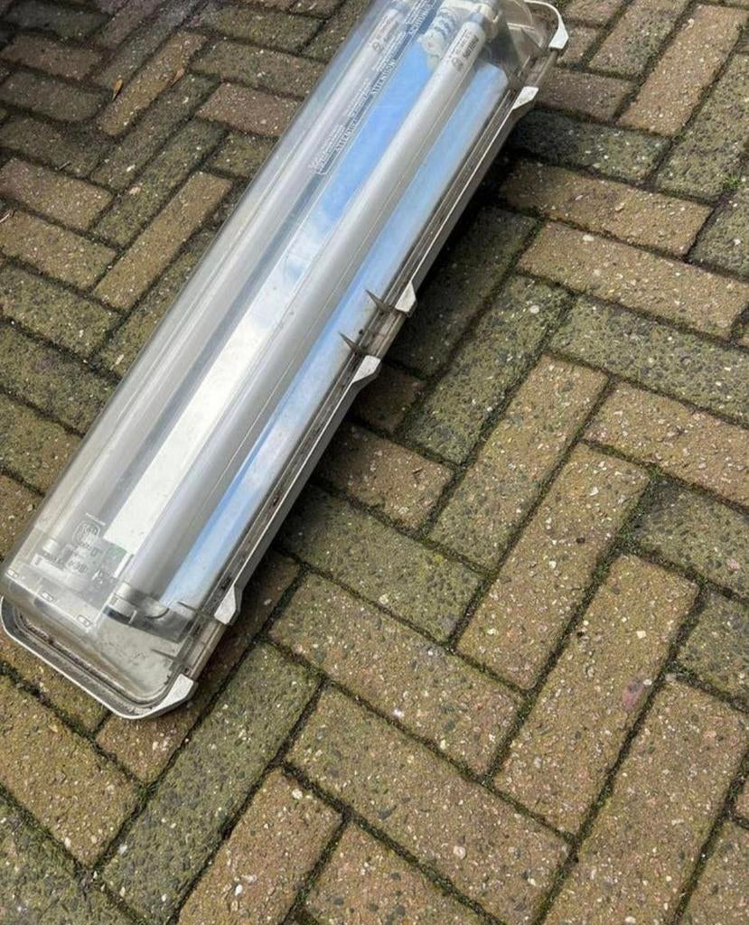 TL armatuur 75x19 cm met doorzichtige kap, Ophalen, Gebruikt, Minder dan 50 watt, Wandlamp