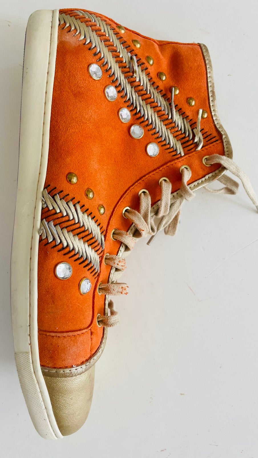 Te koop: leren schoenen, Botticelli, oranje, 39, Ophalen of Verzenden, Zo goed als nieuw, Oranje, Sneakers of Gympen