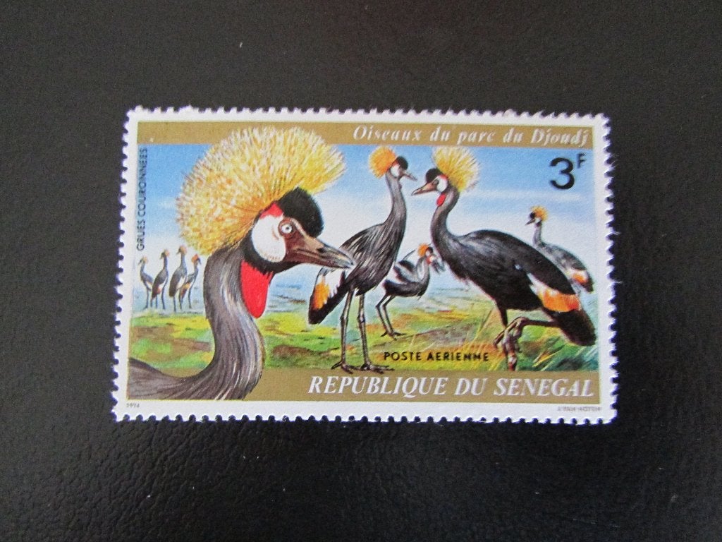 Postzegel Vogel: Kroonkraanvogels uit Senegal, Ophalen of Verzenden, Postfris, Dier of Natuur