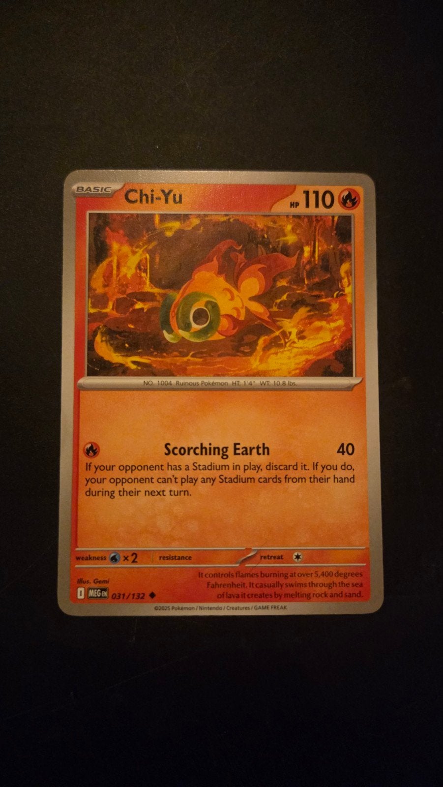 Pokémon Kaart Chi-Yu 031/132 Mega Evolution, Verzenden, Zo goed als nieuw, Losse kaart