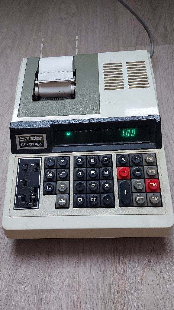 REKENMACHINE oud - SANDER SS-127PDN, Ophalen of Verzenden, Gebruikt