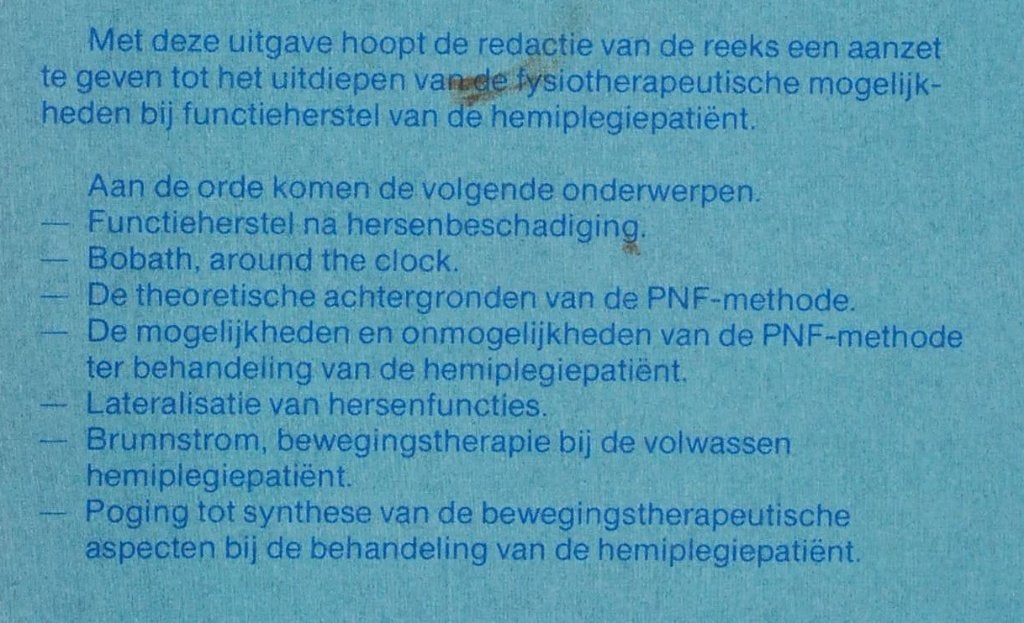 Hemiplegie - Fysiotherapie in ontwikkeling, Gelezen, WO, Beta, Verzenden