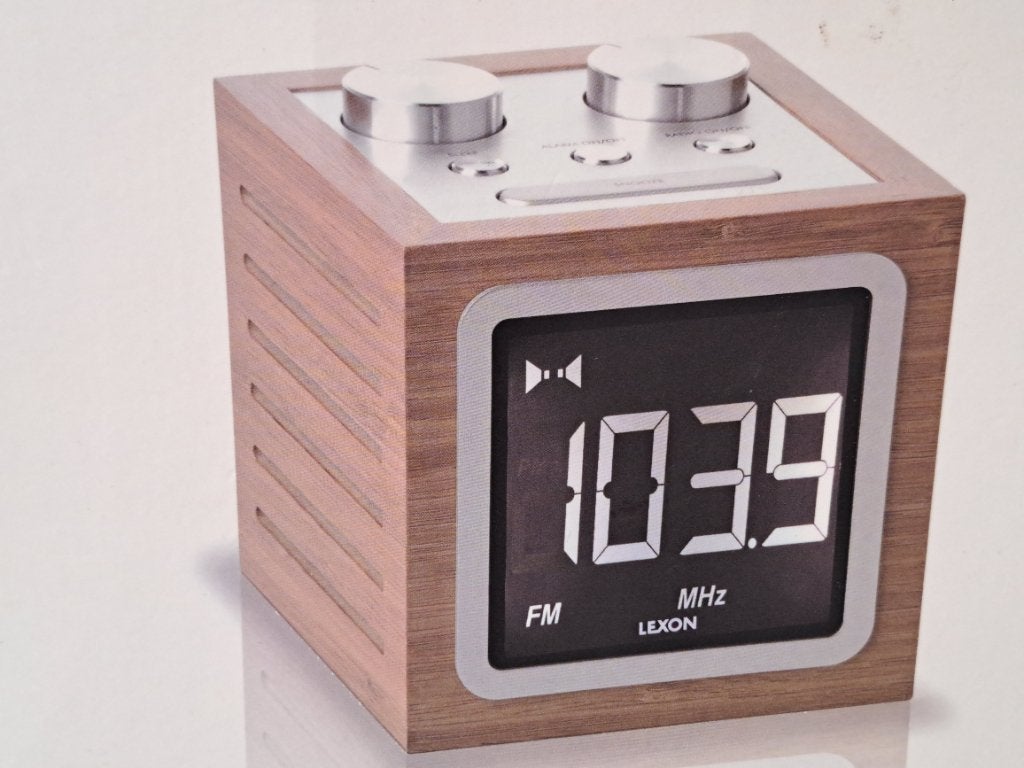LEXON Dolmen design LCD clock radio wekker alarm klok, Ophalen of Verzenden, Zo goed als nieuw, Digitaal