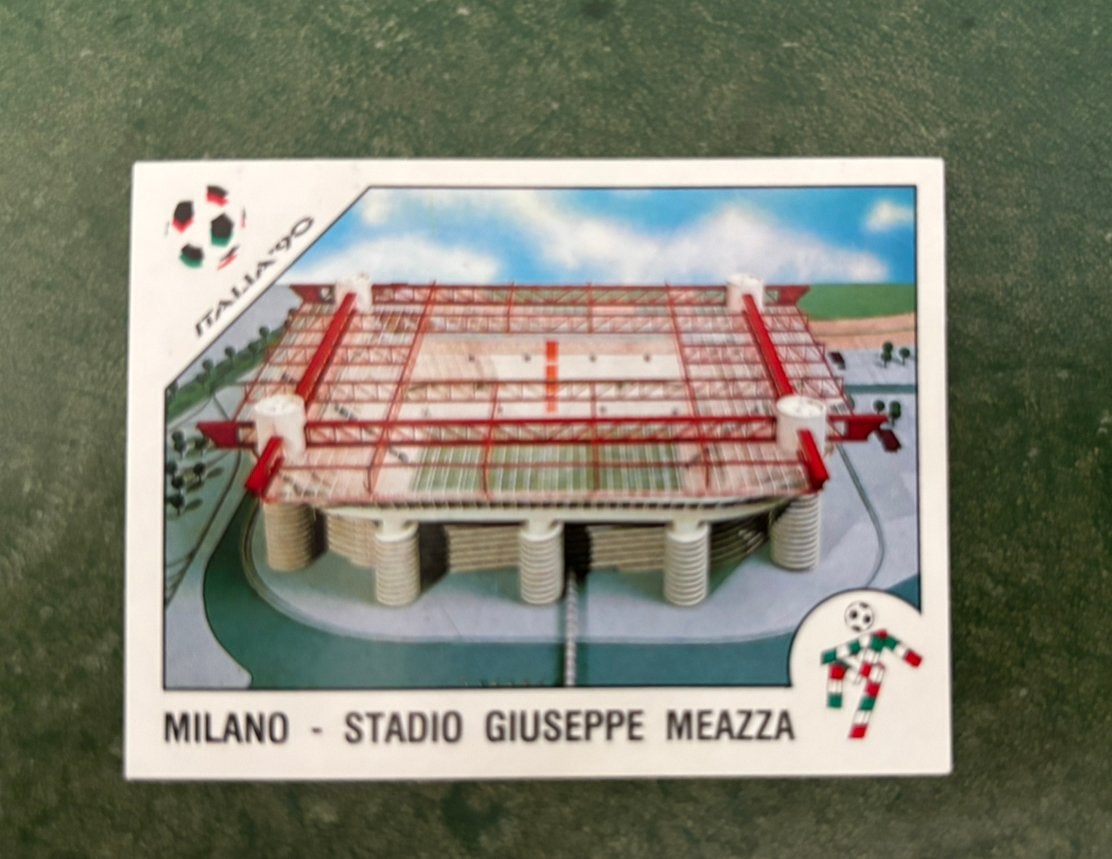 Panini plaatje San Siro Milaan WK 1990, Verzamelen, Sportartikelen en Voetbal, Ophalen of Verzenden, Zo goed als nieuw