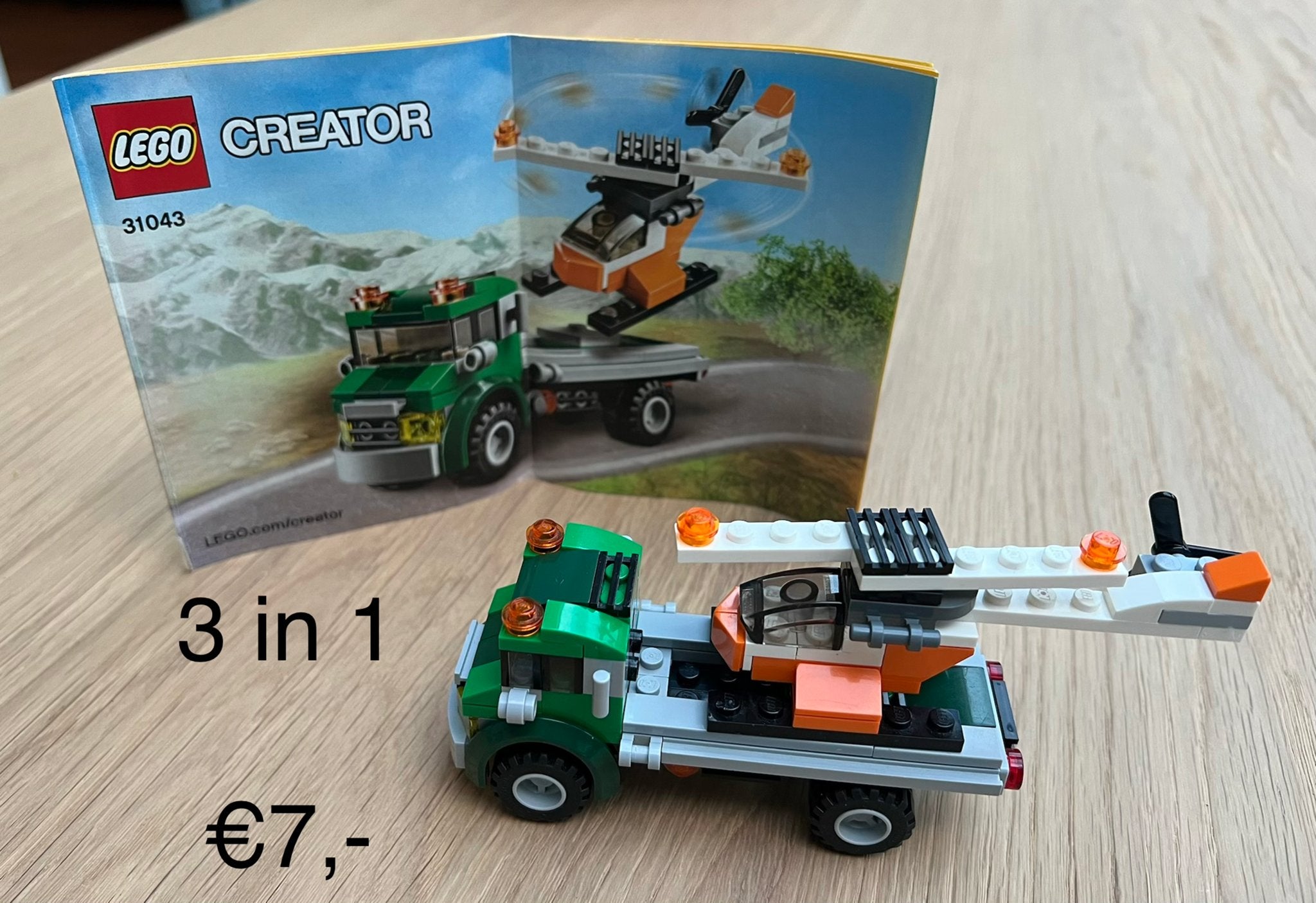 LEGO Creator 31043 - Helikopter Transport (3-in-1), Ophalen of Verzenden, Gebruikt, Overige merken