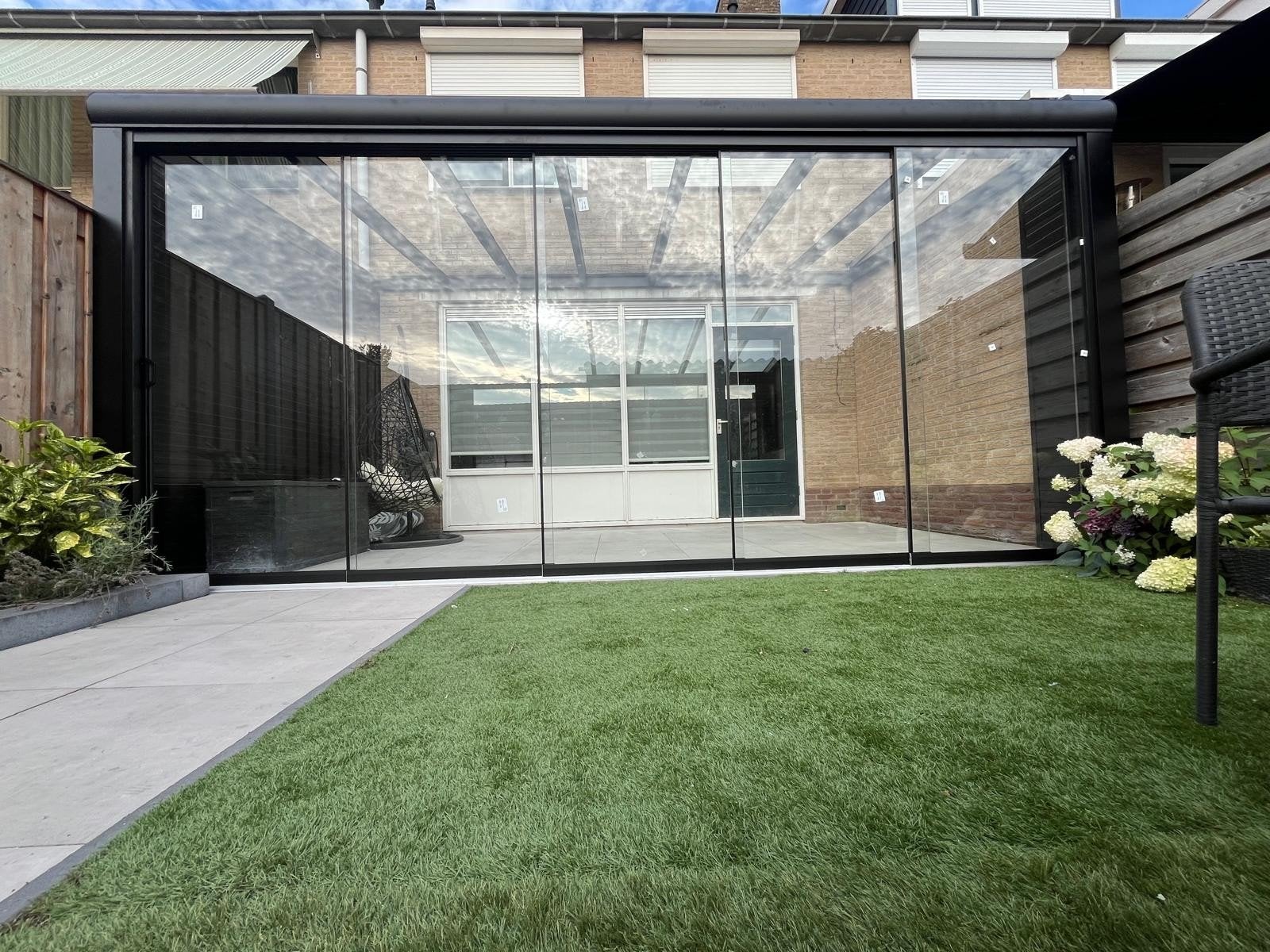 UNIEKE ZOMERACTIE VERANDA OVERKAPPING GLAZENSCHUIFWanden, Ophalen of Verzenden, Nieuw, Veranda