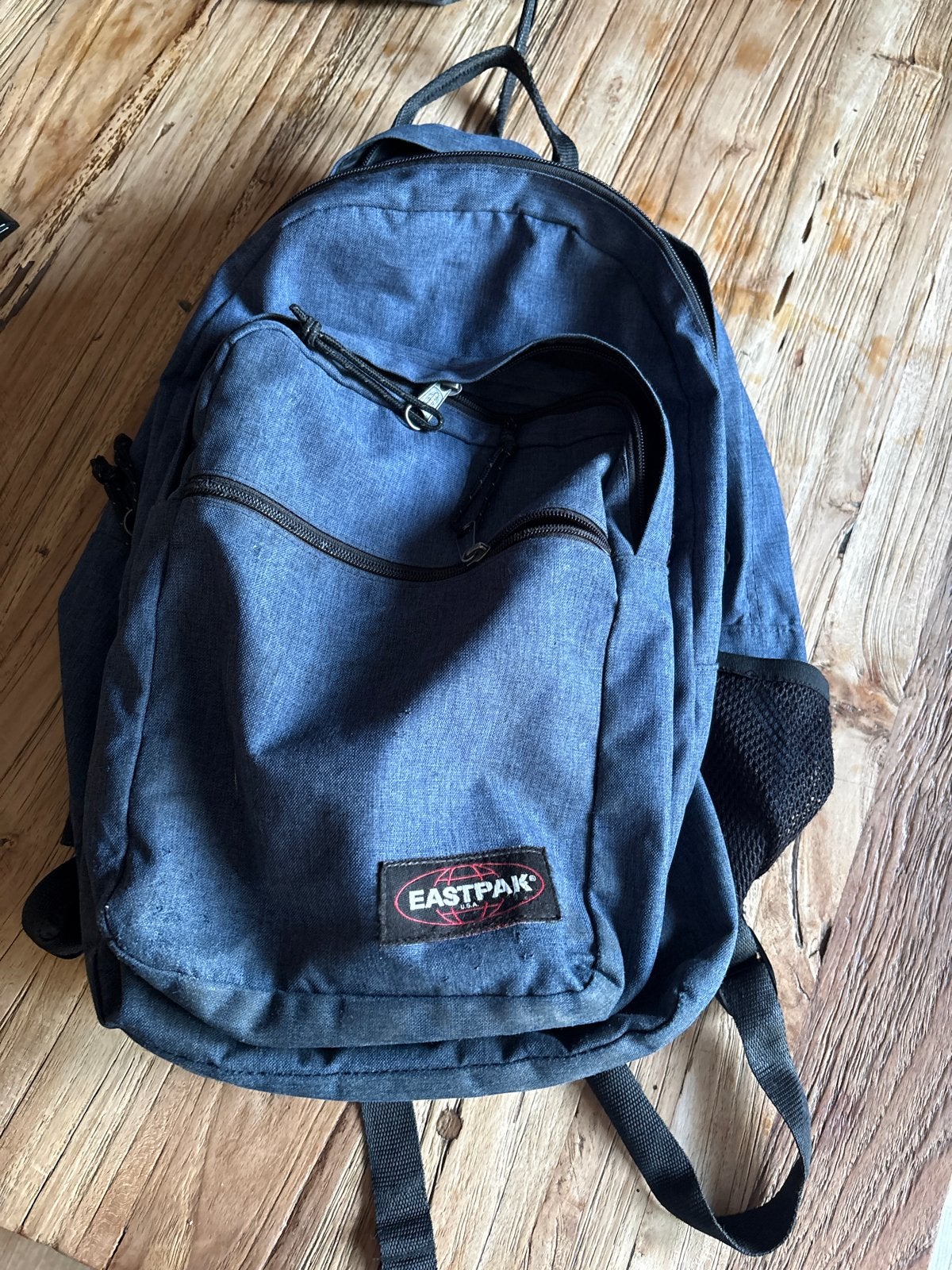 Eastpak rugzak - Blauw denim, 45 tot 60 cm, Gebruikt, 25 tot 40 cm, Ophalen of Verzenden