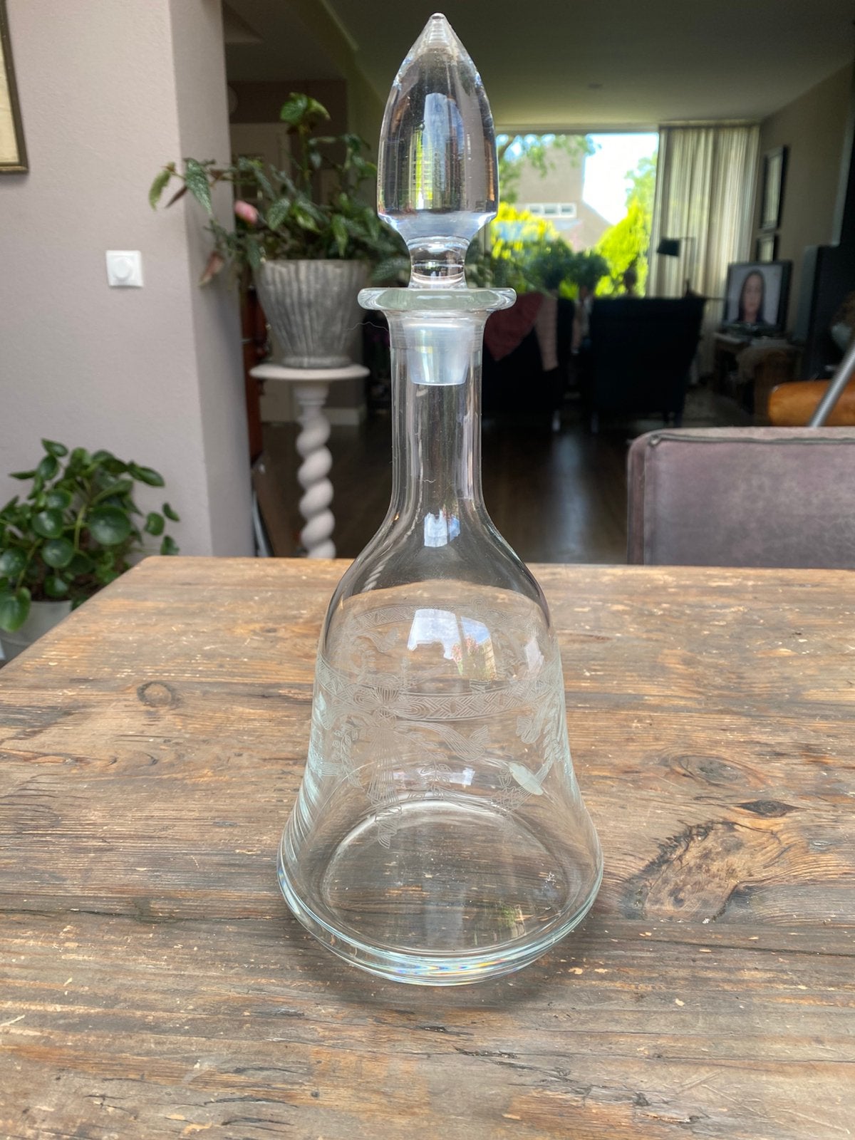 Karaf van Bohemia, Antiek en Kunst, Antiek | Glas en Kristal, Ophalen of Verzenden