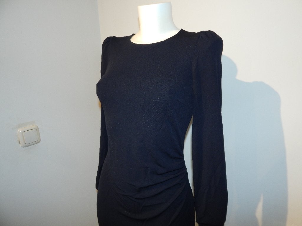 Wolford mooie nette jurk zwart pof mouwtje gesmockt S, Verzenden, Zwart, Zo goed als nieuw, Wolford