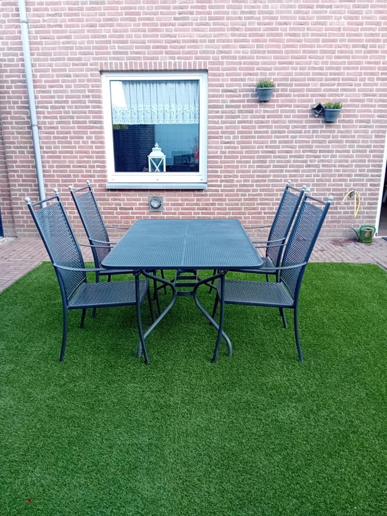 Royal Garden Excelsior Tuinset met 4 stoelen en kussens, Tuin en Terras, Ophalen