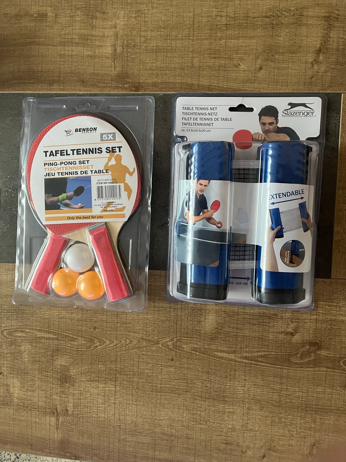 Tafeltennis set + uitschuifbaar tafelnet - Nieuw, Ophalen of Verzenden, Nieuw, Net, Batje(s) of Balletje(s)