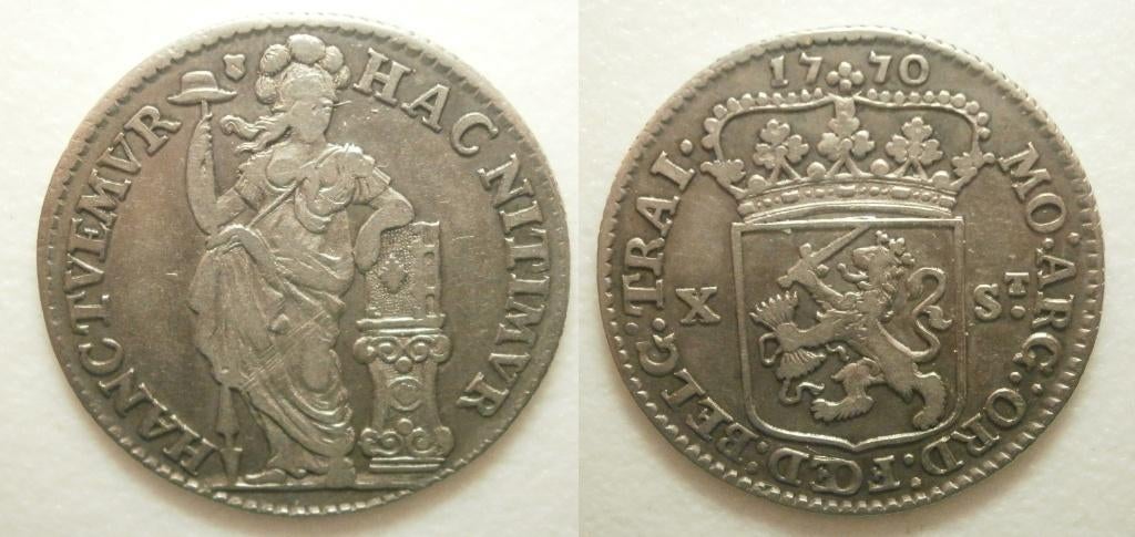 Utrecht ½ Gulden zilver 1770 - RR !! Zeer Zeldzaam, Postzegels en Munten, Munten | Nederland, ½ gulden, Vóór koninkrijk, Zilver