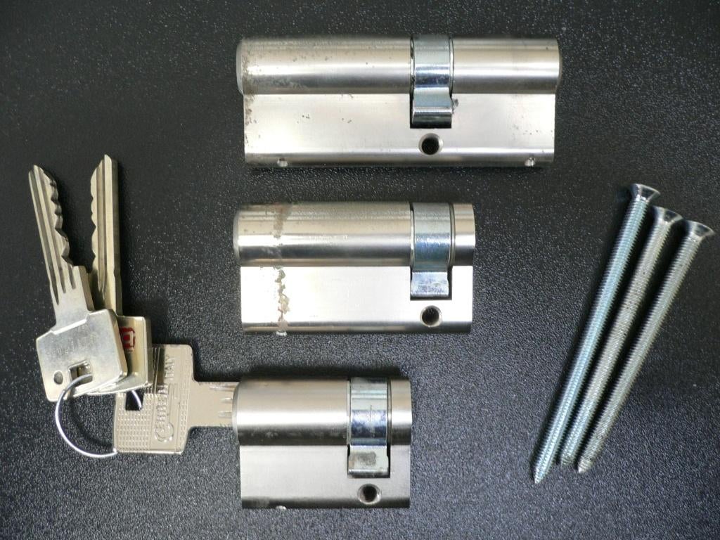 3 gelijksluitende cylindersloten SKG**, Ophalen of Verzenden, Gebruikt, Rvs, Slot