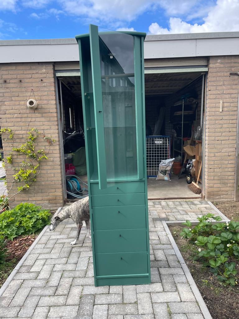 Groene vitrinekast, Ophalen of Verzenden