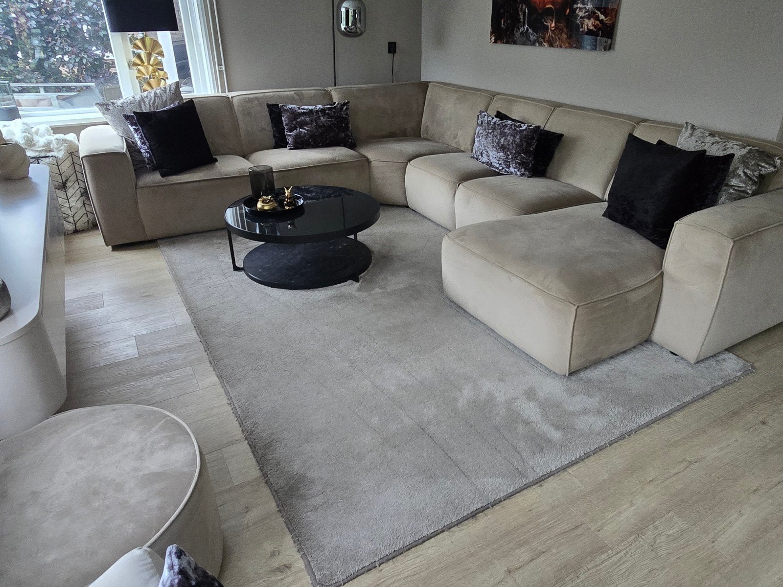 Luxe Vloerkleed Champagne Kleur 200x300 cm, Huis en Inrichting, Stoffering | Tapijten en Kleden, Ophalen, Modern, Luxe, Elegant