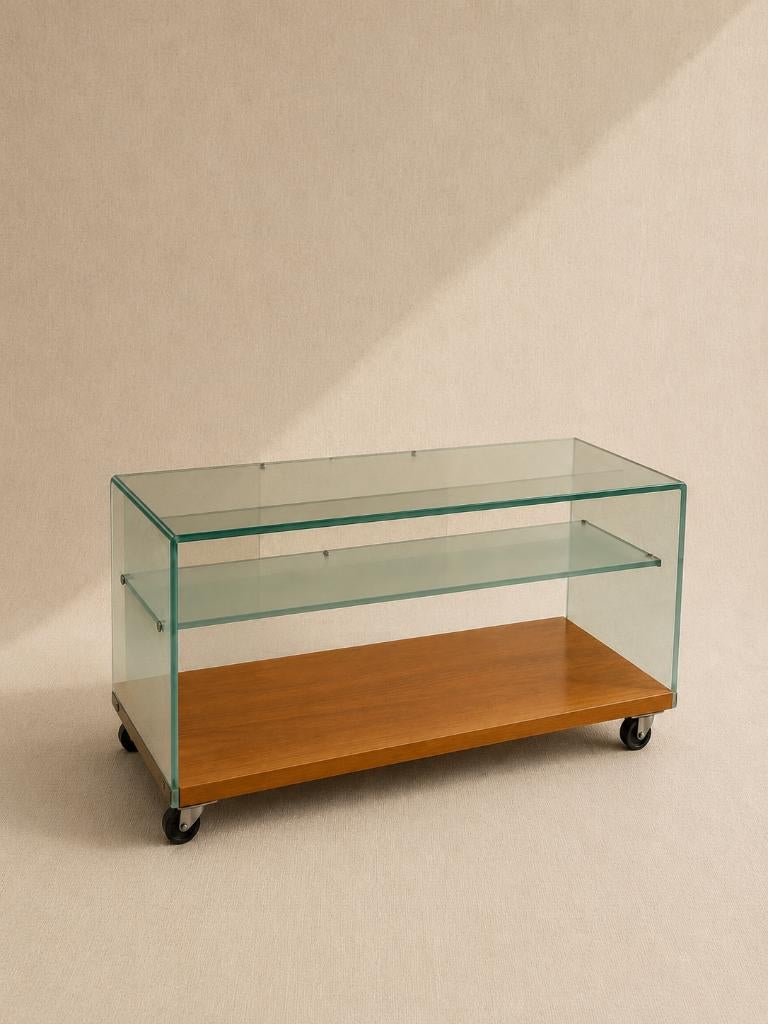 Vintage Gallotti trolley / audiomeubel – Italiaans design, Ophalen, 150 tot 200 cm, Minder dan 100 cm, Vintage, retro, space age