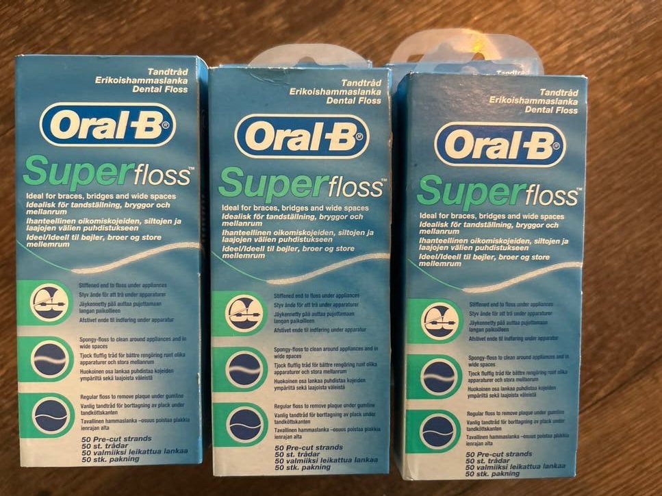 9 doosjes Oral-B Superfloss Tandfloss - Nieuw, Sieraden, Tassen en Uiterlijk, Uiterlijk | Mondverzorging, Ophalen, Nieuw, Overige typen